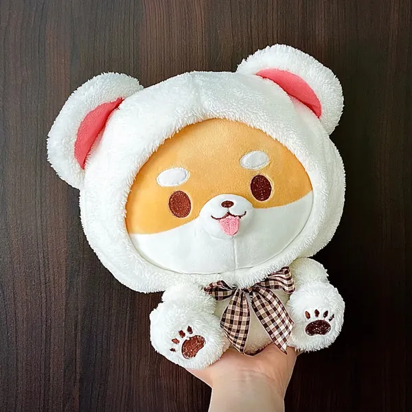 KordiPup Plushie--Adorable Shiba Plush in Polar Bear Costume