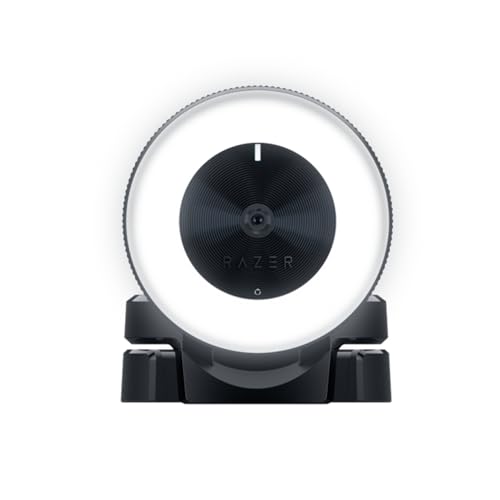 Razer Kiyo 1080p 30 FPS/720 p 60 FPS Streaming Webcam with Adjustable Brightness Ring Light, Built-in Microphone and Advanced Autofocus