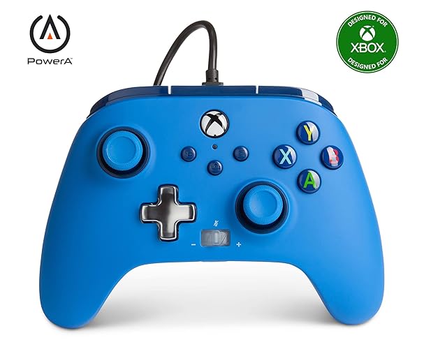 PowerA Enhanced Wired Controller for Xbox Series X|S - Blue, Officially Licensed for Xbox - Blue