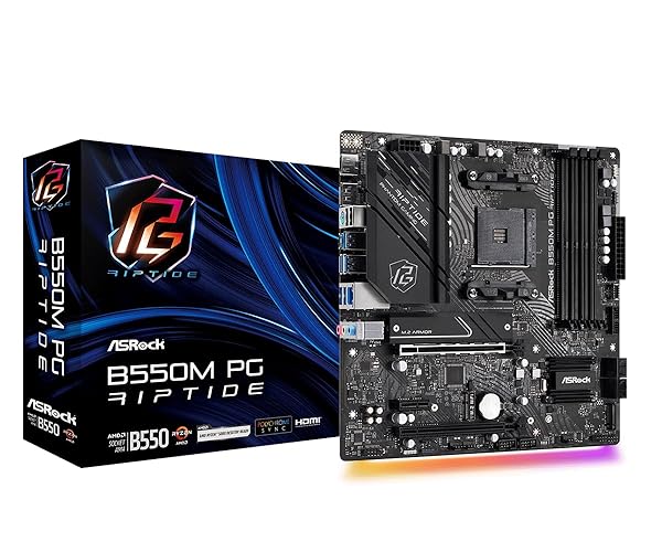 ASRock B550M Phantom Gaming Riptide, AMD B550, AM4, Micro ATX, 4 DDR4, HDMI, DP, XFire, 2.5GB LAN, RGB, 2X M.2 - B550M PG Riptide