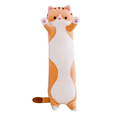 Plus Doll Toy Cat, Stuffed Toys Long Cotton Cute Cat Shape Doll Comfort Plush Toy Soft Sleeping Pillow - Brown - 90cm