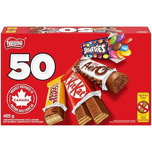 KITKAT, AERO, SMARTIES & COFFEE CRISP Mini Bars & Candies, Peanut-free Halloween Candy, Individually Wrapped, Made in Peanut-free Facility, Prepared in Canada
