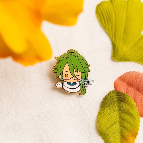 Genshin Impact Baizhu & Yaoyao Hard Enamel Pin - Baizhu / [A Grade] / Locking Clasps