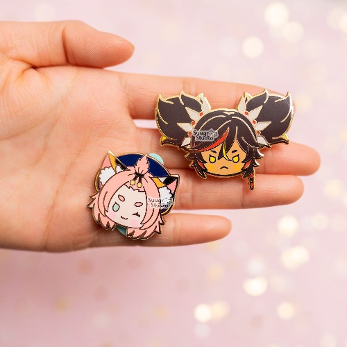 Genshin Impact Diona & Xinyan Hard Enamel Pin - Set of Both / [A Grade] / Locking Clasps