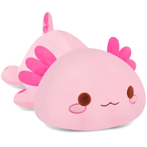 SNOWOLF Pink Axolotl Plush Pillow Cute and Soft Axolotl Stuffed Animal Kawaii Plushie Toy Great Gift for Kids, 12" - Pink Axolotl - 30CM/11.8Inch