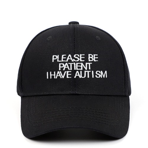 YUNXIBASECAP Cotton Unisex Please Be Patient I Have Autism Baseball Cap，Adjustable Dad Hat - Black