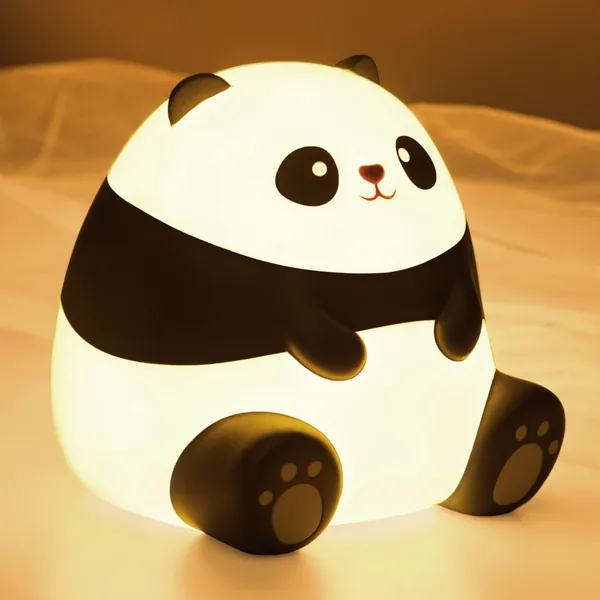 MIVANI Kids Night Light, Panda Gifts for Women, Silicone LED Lamp, USB Rechargeable, Touch Senser, 1 Hour Timer, Portable Baby Night Light for Nursery, Cute Nightlight for Boys Toddler Girl - Panda Rechargeable