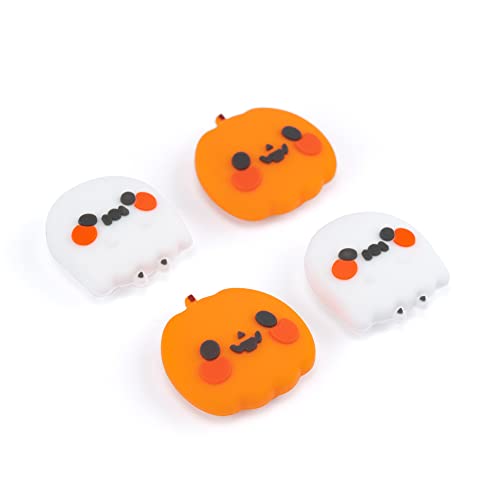 GeekShare Süße Joycon-Daumengriffkappen aus Silikon, Joystick-Abdeckung, kompatibel mit Nintendo Switch/OLED/Switch Lite, 4 Stück – Pumpkin Ghost