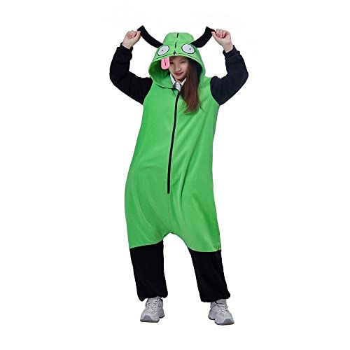 VEECOOCOS Invader Cosplay Zim Costume Adult Zim Onesie Pajamas - X-Large - Green