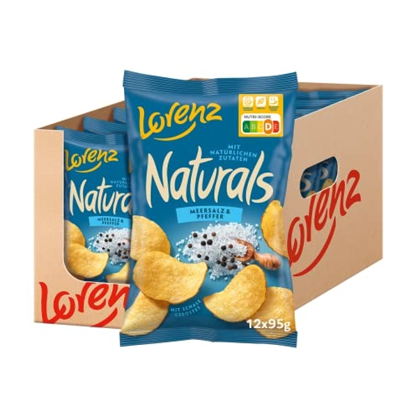 Lorenz Snack World Naturals Meersalz und Pfeffer, 12er Pack (12 x 95 g)