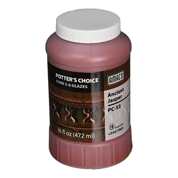 AMACO Potters Choice Lead-Free Non-Toxic Glaze, 1 pt, Ancient Jasper PC-53 - 1371059