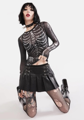 Print Black Skeleton Clothing - S / black