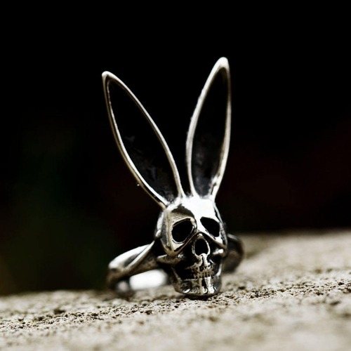 Skull Rabbit Ring - silver / 6