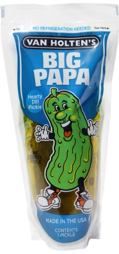 Van Holtens Jumbo Pickle in A Pouch - Big Papa - Hearty Dill Flavour - American Pickles - Fat Free - Gluten Free