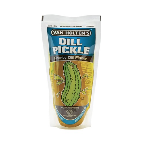 Van Holtens Jumbo Pickle in A Pouch - Hearty Dill Flavour - American Pickles - Fat Free - Gluten Free