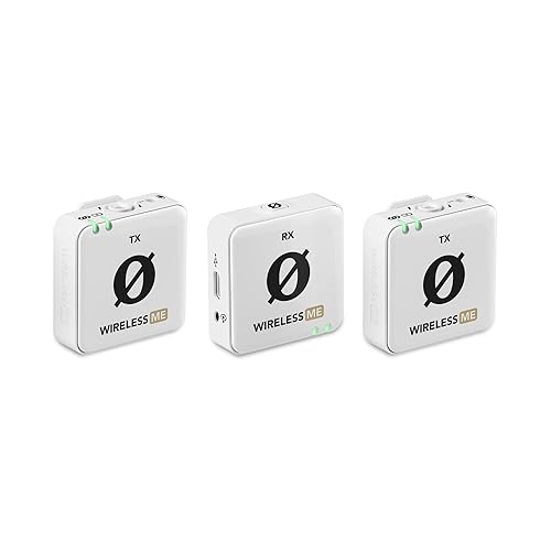 RØDE Wireless ME Dual Set Ultra-compact Wireless Microphone System with Built-in Microphones, GainAssist Technology and 100m Range for Filmmaking, Interviews and Content Creation (White) - WIME Dual - White