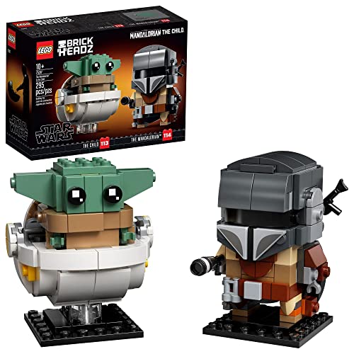 LEGO BrickHeadz Star Wars The Mandalorian & The Child 75317 'Baby Yoda' Building Toy, Collectible Model Figures Set, Gift Idea for Teens - Multicolor