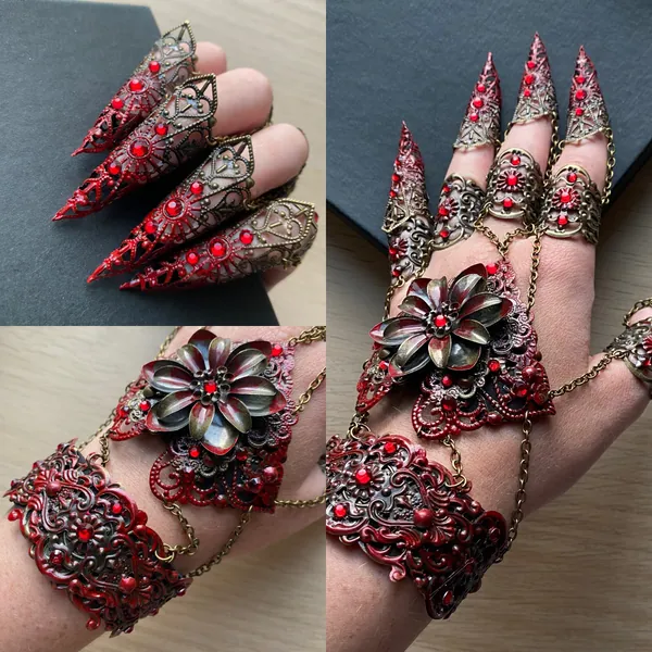 Red Vampire Claw Rings