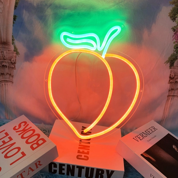Peach Neon Sign, Fruit Peach Neon Decor, Peach LED Neon Sign, Fruit Neon Light Sign, Custom Neon Sign, Georgia Peach Neon Light, Peach Neon