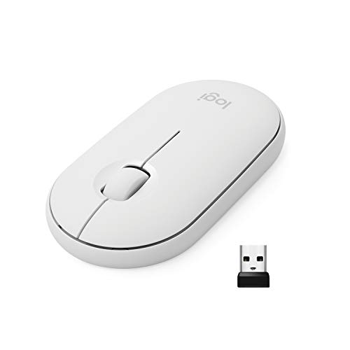 Logitech Pebble Wireless Mouse with Bluetooth or 2.4 GHz Receiver, Silent, Slim Computer Mouse with Quiet Clicks, for Laptop/Notebook/iPad/PC/Mac/Chromebook - Off White - Off White - Mouse