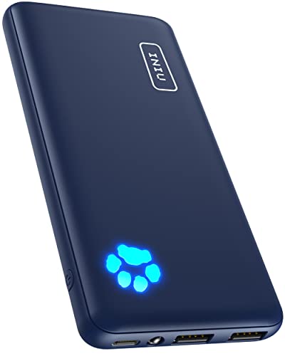 INIU Portable Charger, USB C Slimmest & Lightest Triple 3A High-Speed 10000mAh Power Bank, Flashlight Battery Pack Compatible with iPhone 15 14 13 12 X Plus Samsung S22 S21 Google LG iPad, etc - Blue