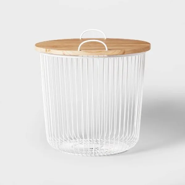 Wire Storage Table White 