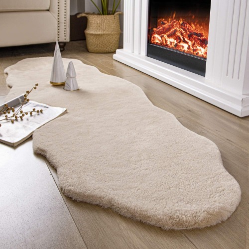 Ultra Soft Faux Rabbit Fur Area Rug
