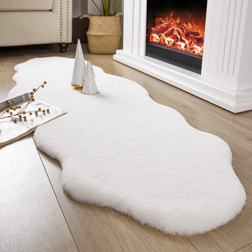  Ultra Soft Faux Rabbit Fur Area Rug