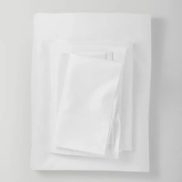 Full 300 Thread Count Temperature Regulating Solid Sheet Set White