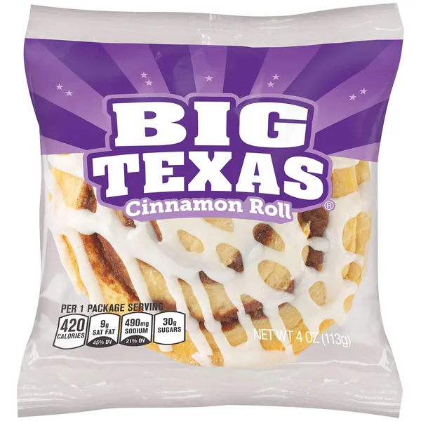 Cloverhill Big Texas Cinnamon Rolls, Individually Packaged, Pack of 6 - 