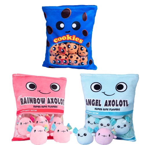 Axolotl Plush Toy: Soft Snack Pillow - Blue Axolotl / 48*38cm 0.5kg
