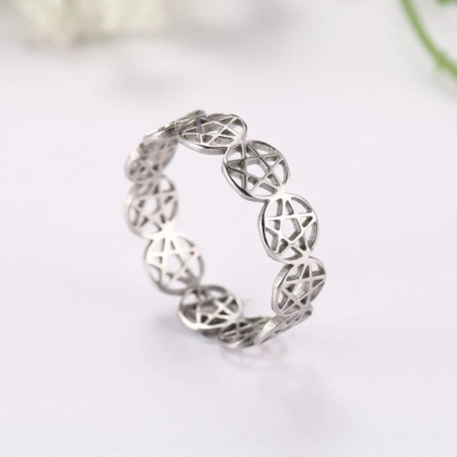 'Supernatural' Silver Pentagram Ring - Style 1-S / 8