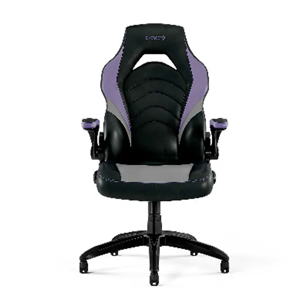 Emerge Vortex Bonded Leather Gaming Chair, Black and Purple