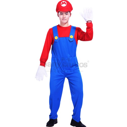 【In Stock】Game Super Mario Bros. Cosplay Mario/Luigi Cosplay Costume Male - Mario / M
