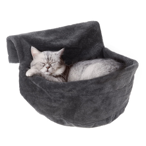 Petlicity Deluxe Radiator Cat Bed, Round Cosy and warm fleece beds Basket Cradle Hammock, Solid & Durable Iron Frame handling heavier Animals, Perfect for Cats, Kittens, Puppy Dog