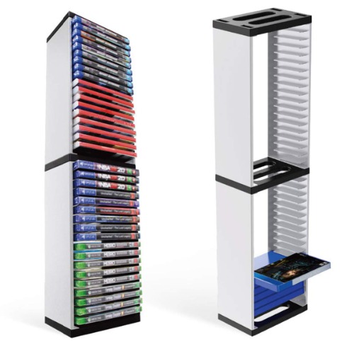 DaMohony Games Storage Tower voor PS5, Game Disks Storage Tower Holder Stand, Winkels 36 PS5 Games of Blu Ray-schijven - 13,5x13,3x38,8cm/5,3x5,2x15,3in