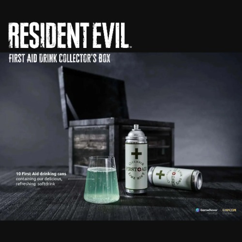 Resident Evil First Aid Drink Collector’s Box - Exclusive Box Set with 10 Cans