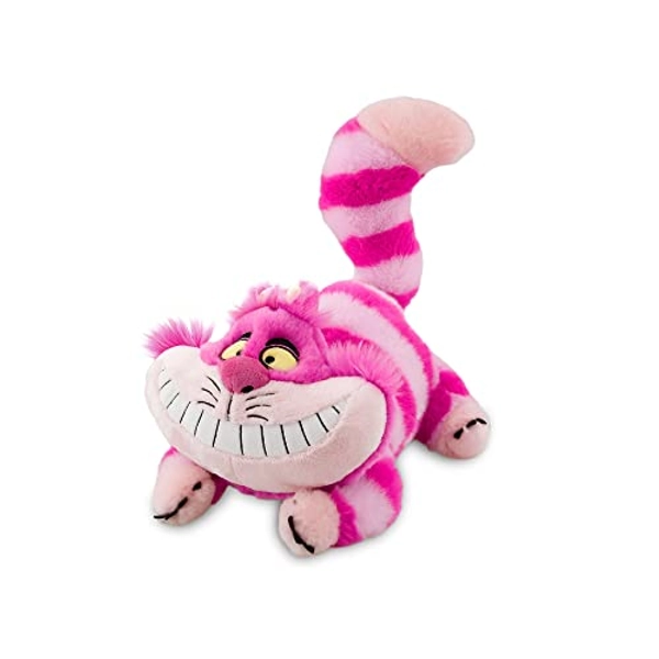 Disney Store Offizielles mittelgroßes Kuscheltier Grinsekatze, Alice im Wunderland, 18 cm, kuschelige Kultfigur Strickereien und dem typischen Grinsen, Filzkrallen, ab 12 Monaten