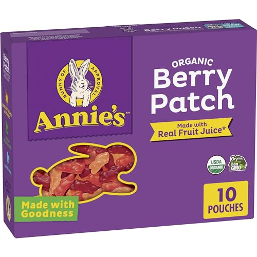 Annie's Organic Berry Patch Bunny Fruit Flavored Snacks, Gluten Free, 10 Pouches, 7 oz. - Berry Patch - 10 Count (Pack of 1)