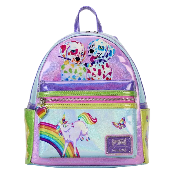 Lisa Frank Holographic Glitter Color Block Mini Backpack