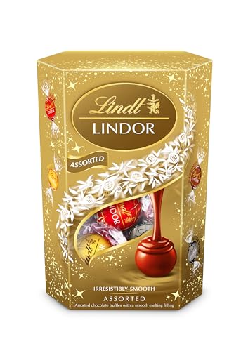 Lindt Lindor Chocolate Truffles Box - Approx 16 balls, 200 g - Chocolate Truffles with a Smooth Melting Filling - for Him and Her - Mothers Day, Birthday, Easter, Congratulations, Thank you - Assorted - 200g