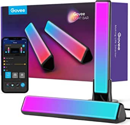 Govee Smart Light Bars, RGBICWW Smart LED Lights with 12 Scene Modes and Music Modes, Bluetooth Color Light Bar for Entertainment, PC, TV, Room Decoration