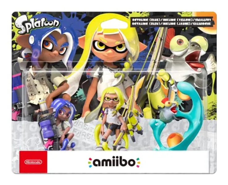 Amiibo Octaling (Bleu) + Inkling (Jaune) + Salmioche