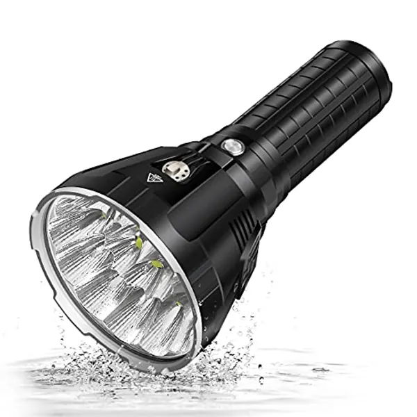 Imalent MS18 Brightest LED Torch 100,000 Lumens, 18pcs Cree XHP70.2 LEDs, Rechargeable Powerful Flashlight Long Throw Up to 1KM with OLED Display, Best Lighting Tool for Hiking and Caving