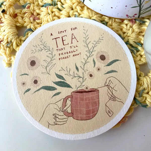Coaster For Tea / Tea Lovers Gifts / Coasters for Home / Tea and Plants