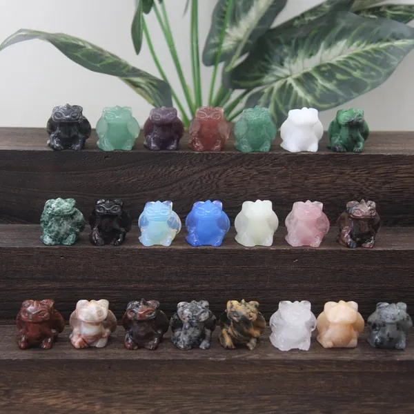 Mini Crystal Carved Toothless Dragon Statue,Healing Quartz Cute Dragon Figurine Home Deco,Gemstone Animal Mineral Specimen Collection