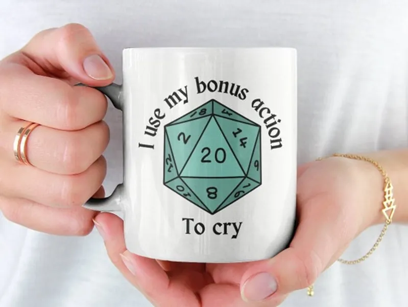 I Use My Bonus Action to Cry Mug  Board Game Lover Mug  | Etsy UK