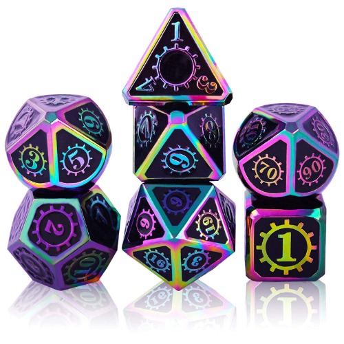 Metal Dice Set (Colorful - Black)