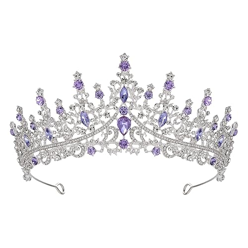 SWEETV Tiara - Purple Rhinestone