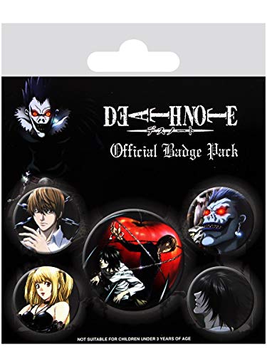 Death Note Badge Pack, Multi-Colour, 10 x 12.5cm